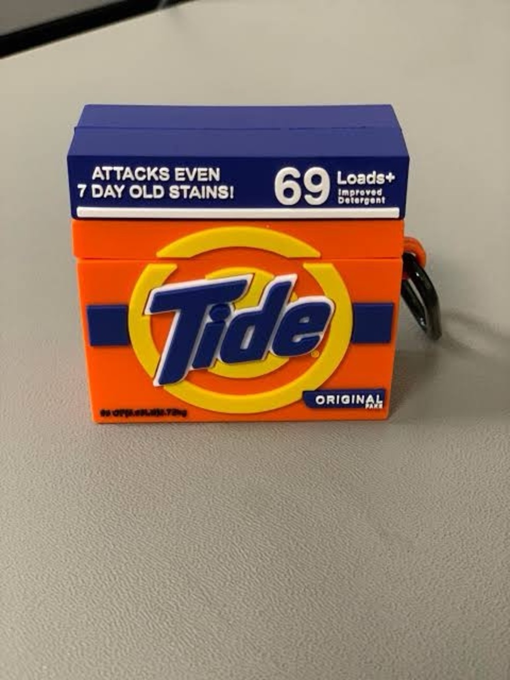 Tide Orange & Blue Silicone AirPods Case Cover with Keyring - Tide